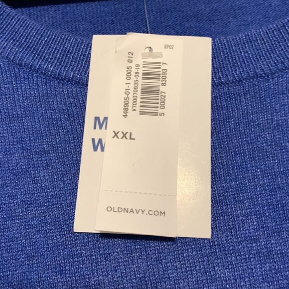Old Navy Sweater Men's Size XXL Blue Long Sleeve Knit Round Neck Pullover NEW - Picture 7 of 8